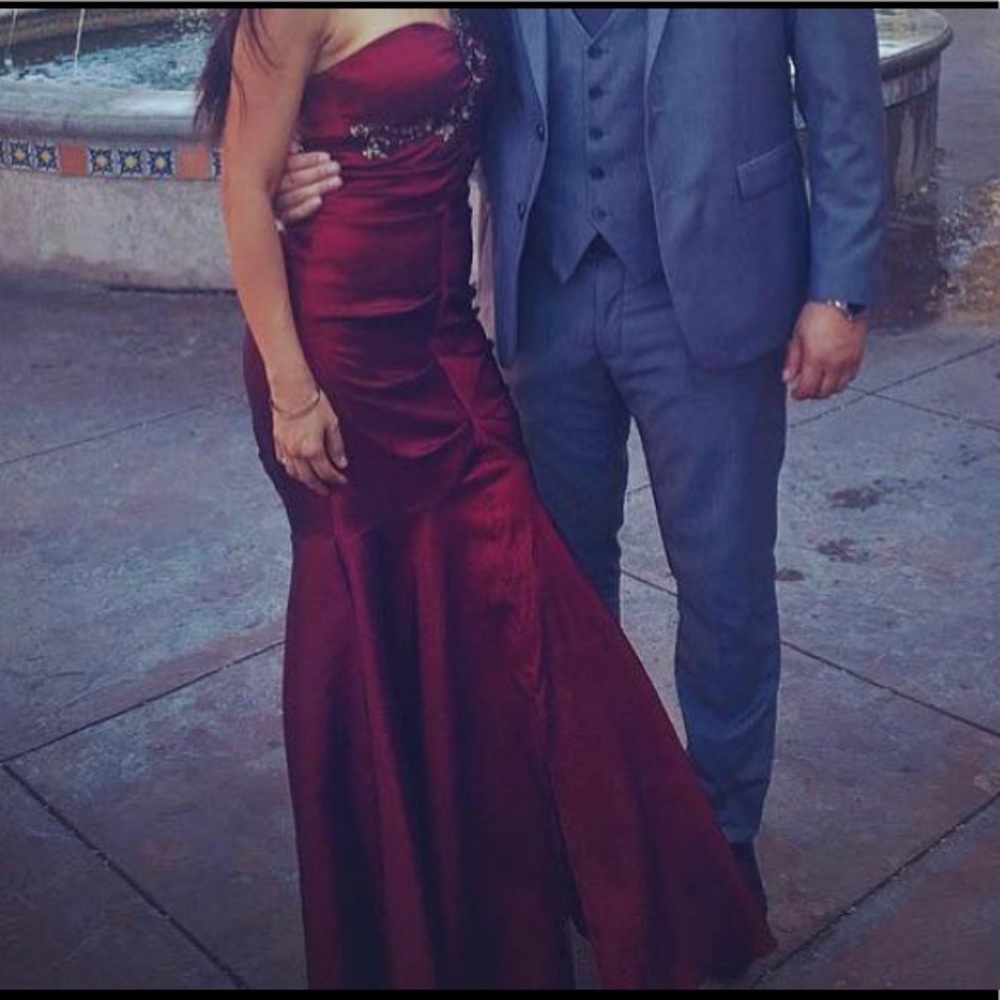 Burgundy mermaid dress